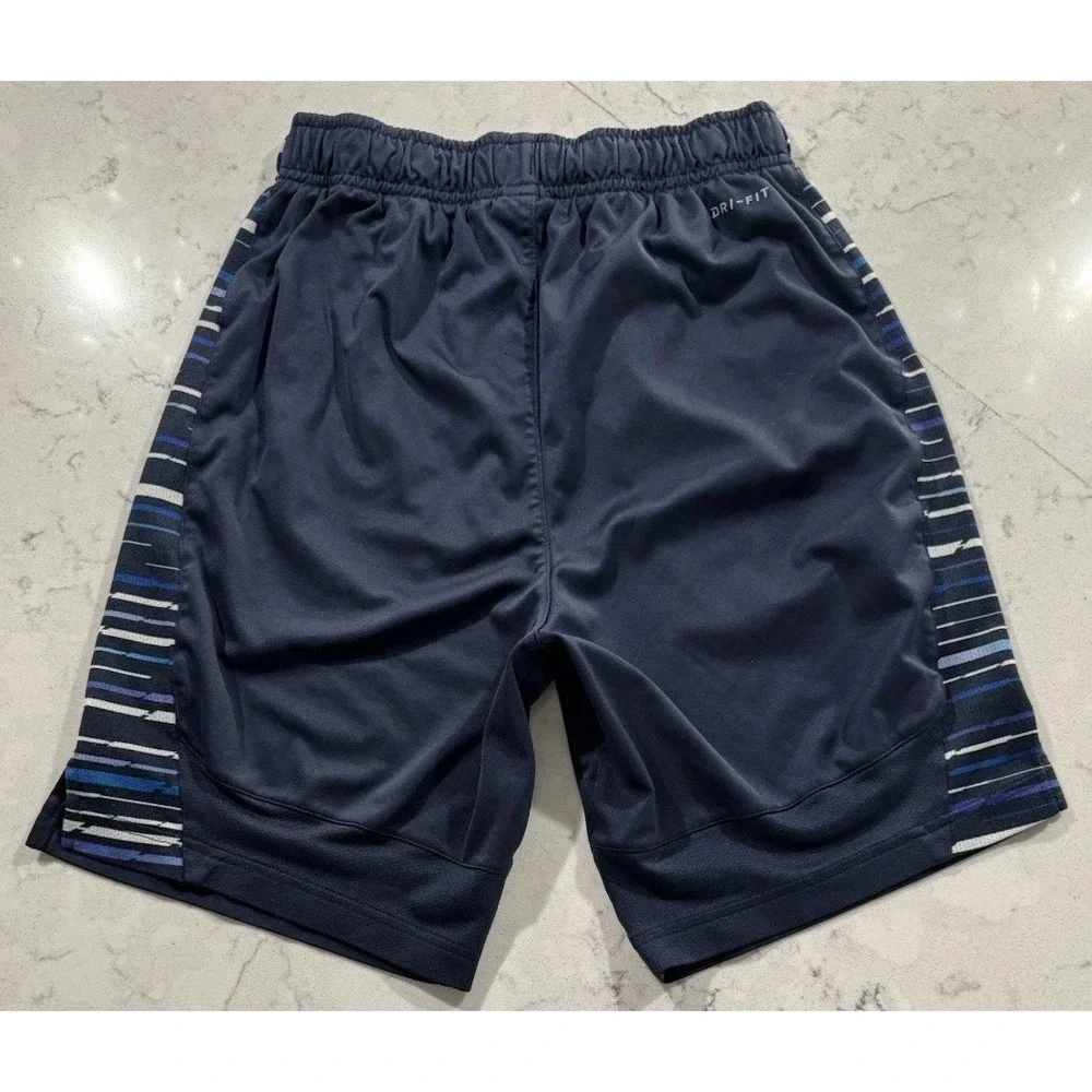 Nike Shorts Youth Boys Medium Navy Blue Dri-FIT Athletic Outdoor Swoosh Logo